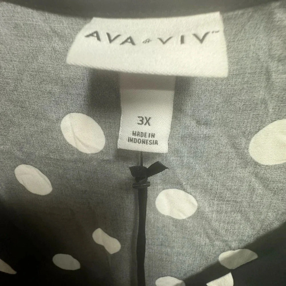 Ava & Viv Women’s Black White Polka-Dot A-Line Plus Size Dress Sz 3X 22/24 NWT - Picture 5 of 5